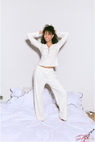 Комплект піжами лонг та штани з рубчика Luna LP-046